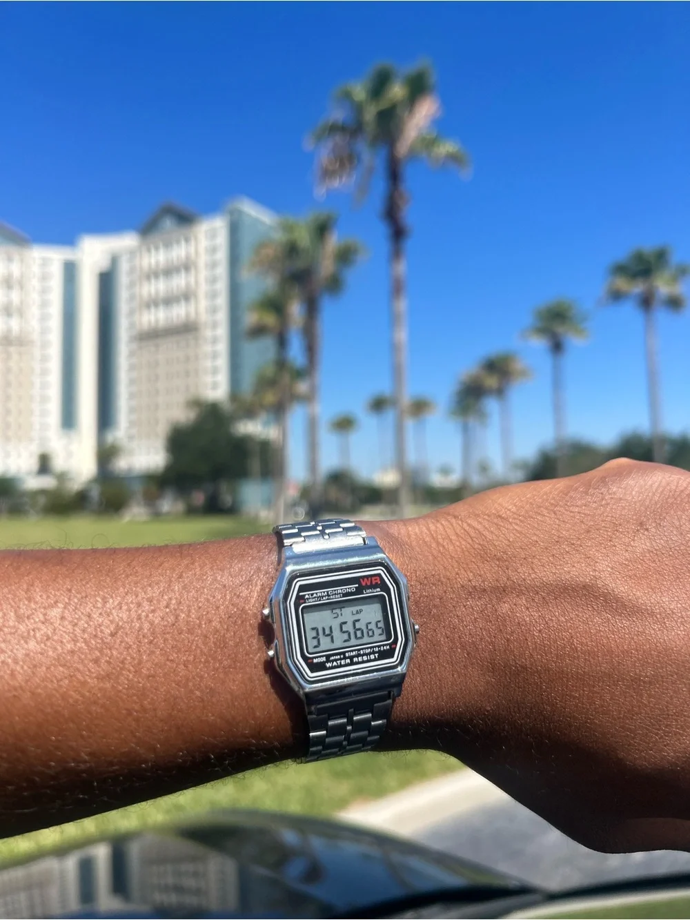Classic Silver Digital Sports Watch - Stainless Steel